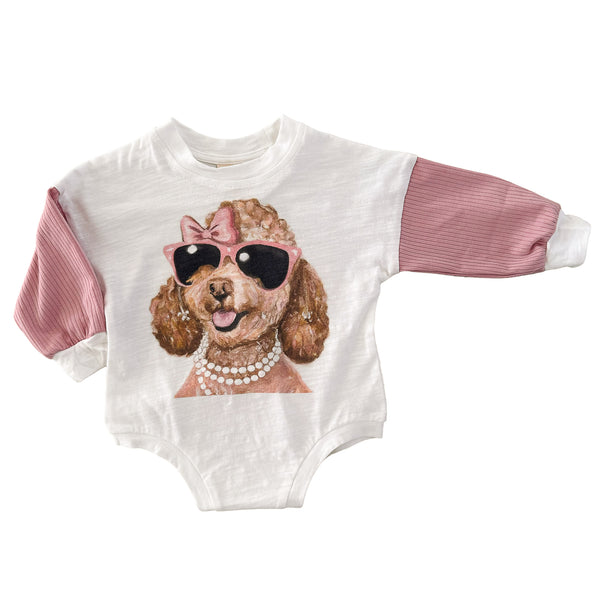 Rockin Royalty Posh Poodle Romper Tee