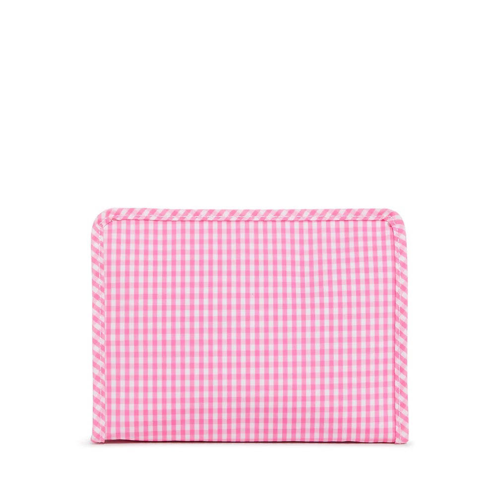 TRVL Pink Gingham Medium Roadie Zip Pouch