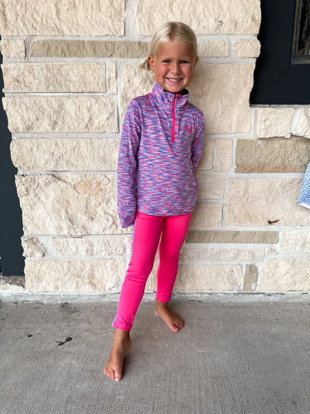 UA Multi Pink 2pc Quarter Zip Legging Set