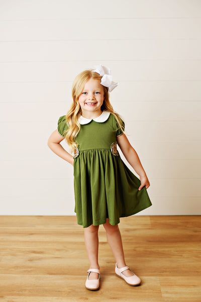 Swoon Baby Olive Green Proper Gwen Dress