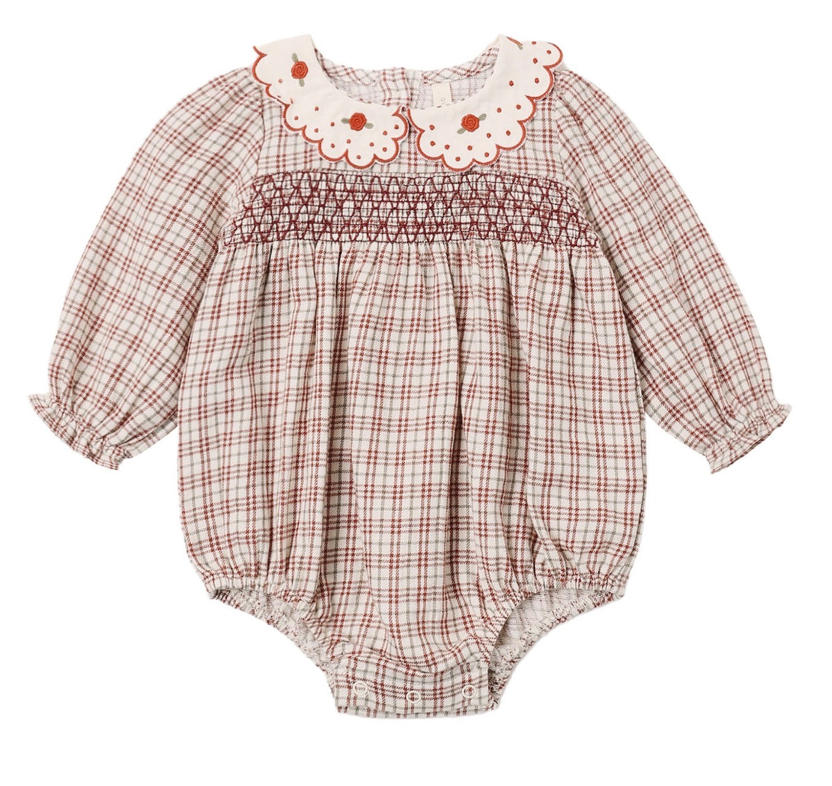 Quincy Mae Christmas Plaid Callie Romper