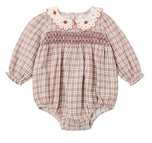 Quincy Mae Christmas Plaid Callie Romper