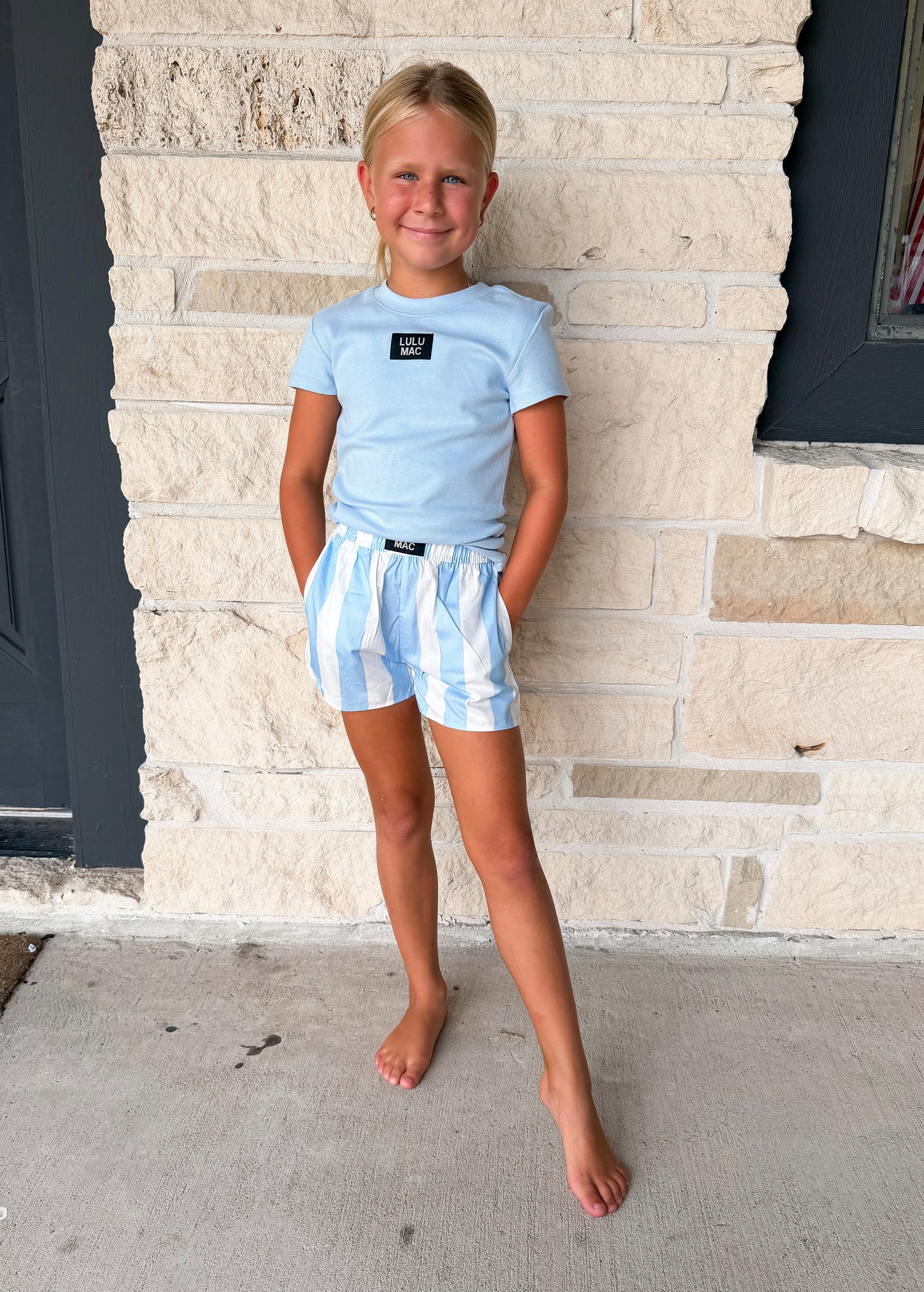 Lulu Mac Light Blue Baby Doll Top