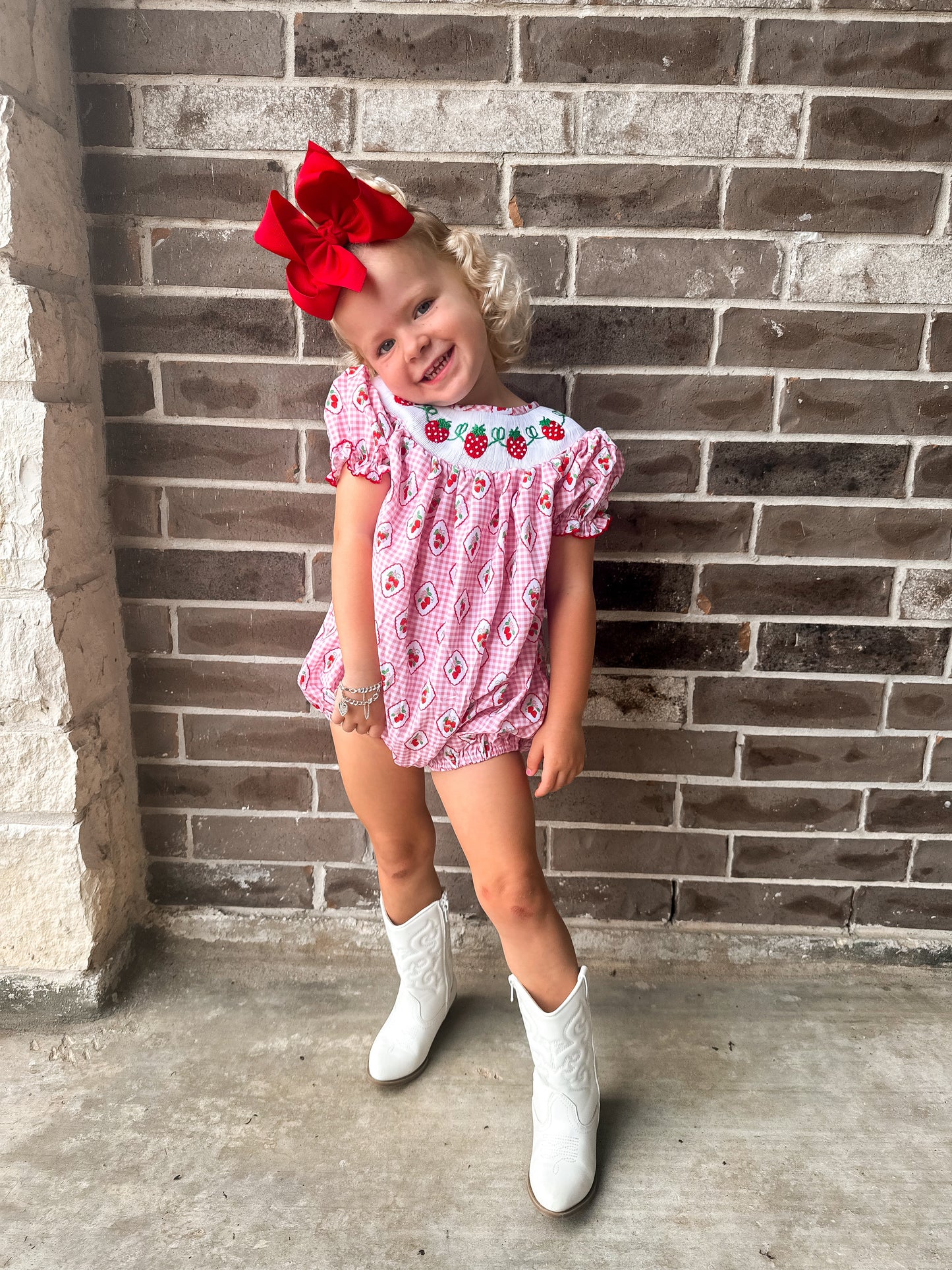 Poppy Kids Checkered Strawberry Bubble