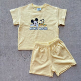 Yellow Mickey/Pluto Short Set