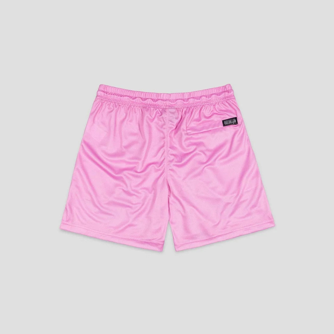 Baseballism Keep It Fun Pink Mesh Shorts