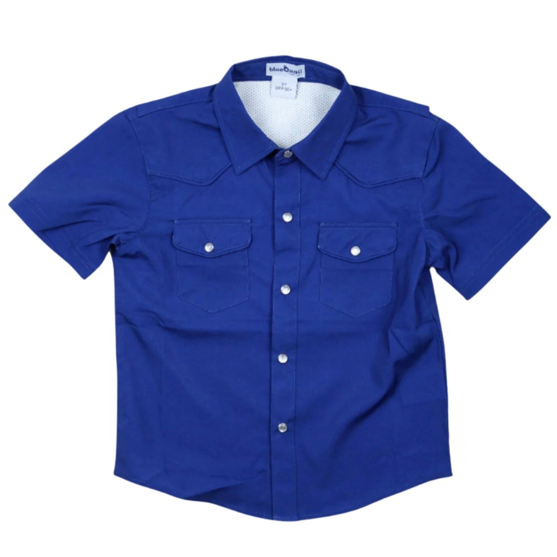 BlueQuail Navy SS Pearl Snap Shirt