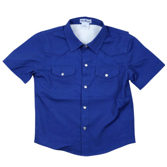 BlueQuail Navy SS Pearl Snap Shirt