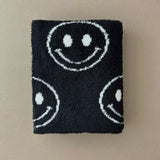 Black Smiley Plush Blanket