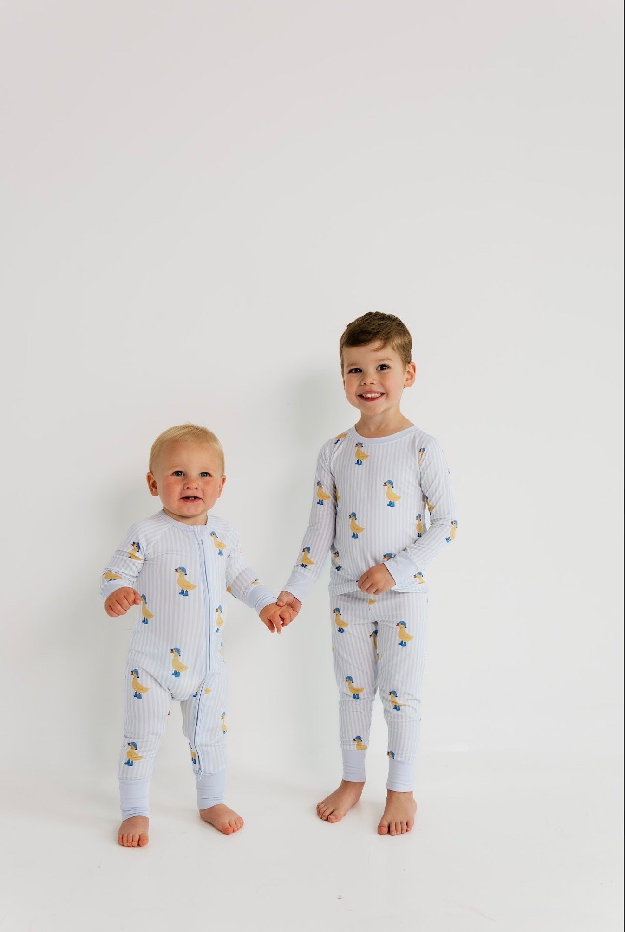 IMJ Stripe Ducks Zipper Romper