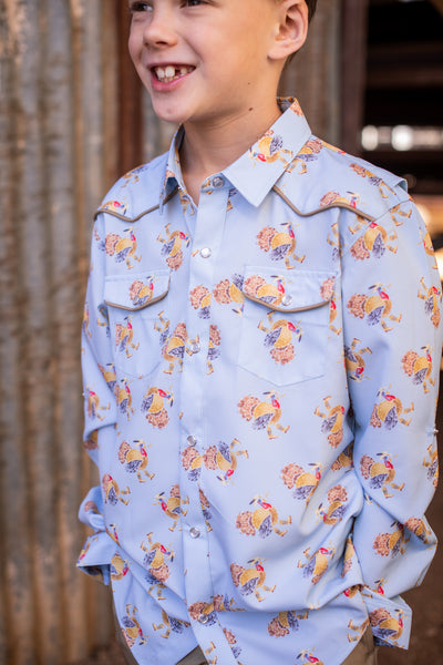 Blue Quail Turkeys LS Pearl Snap Shirt