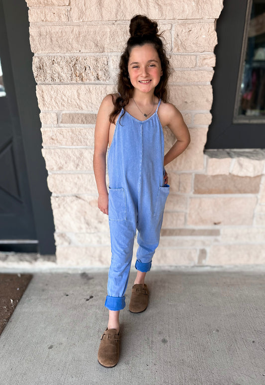 Good Girl Blue Acid Wash Pocket Jumper