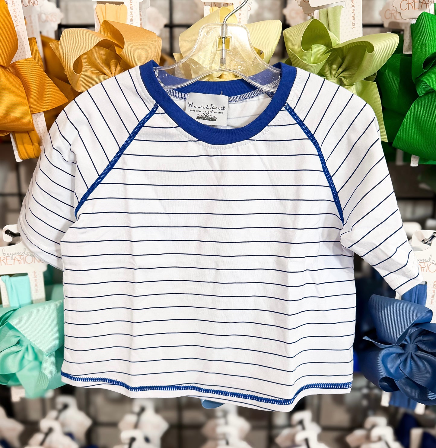Blended Spirit Royal Blue Pinstripe Tee