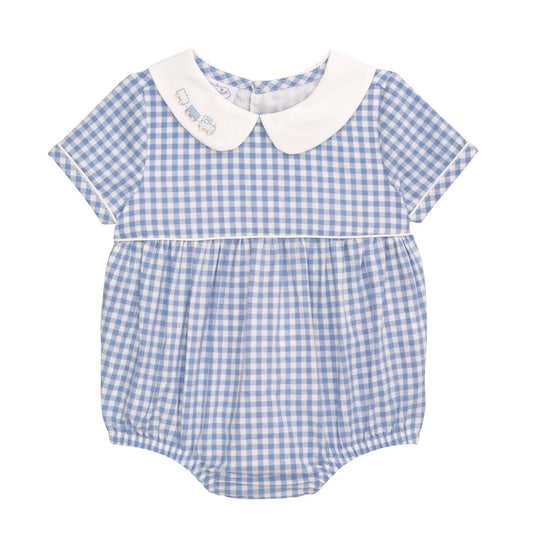 Mud Pie Train Layette Gingham Bubble