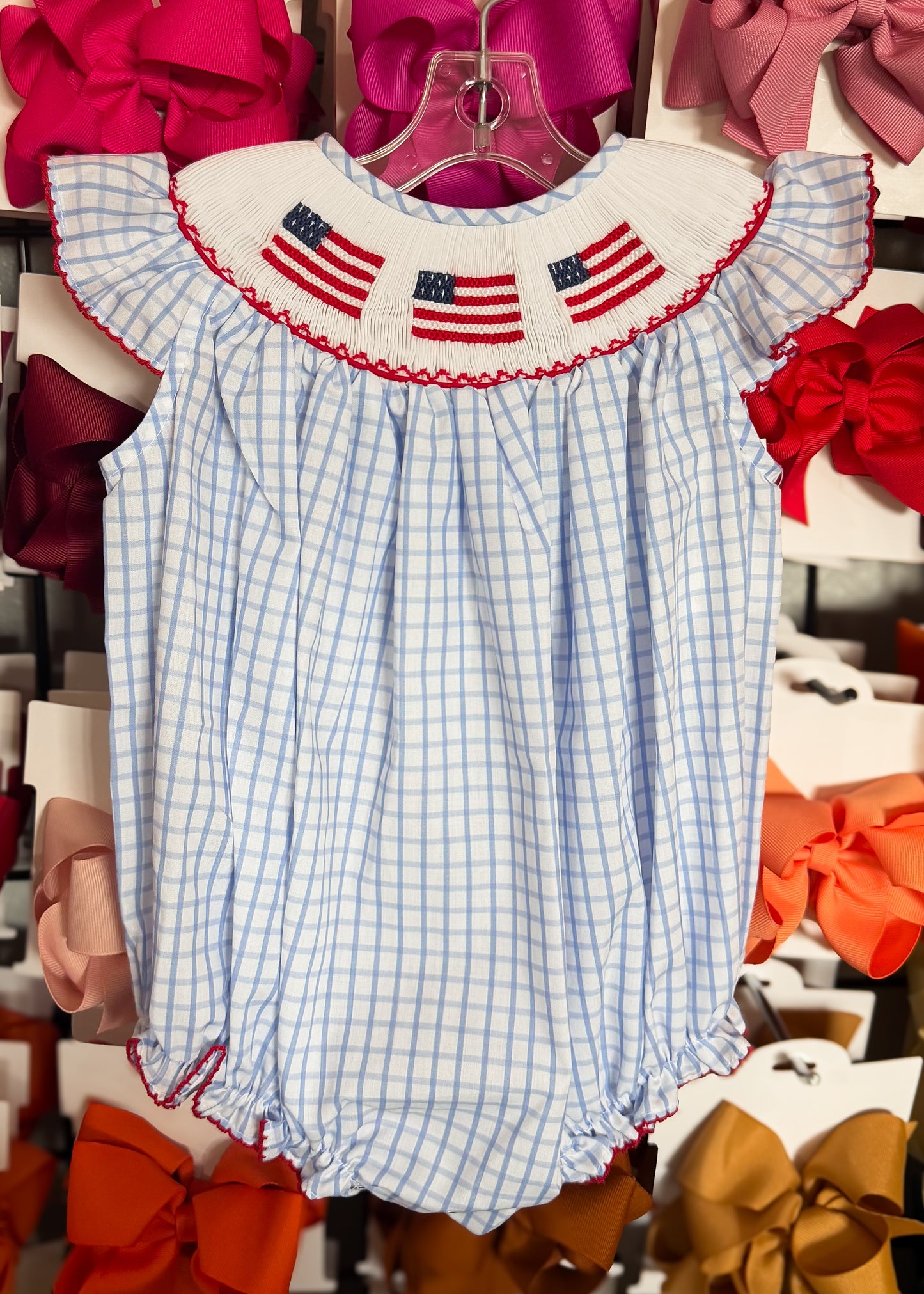 Ruth & Ralph Smocked Flags Birdie Bubble
