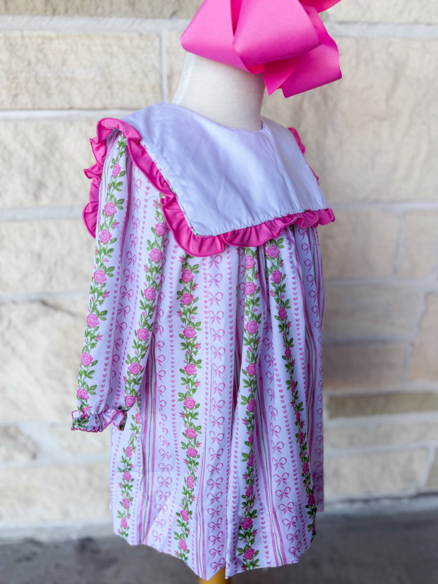 Smocked Flamingo Fancy Floral Bib Dress