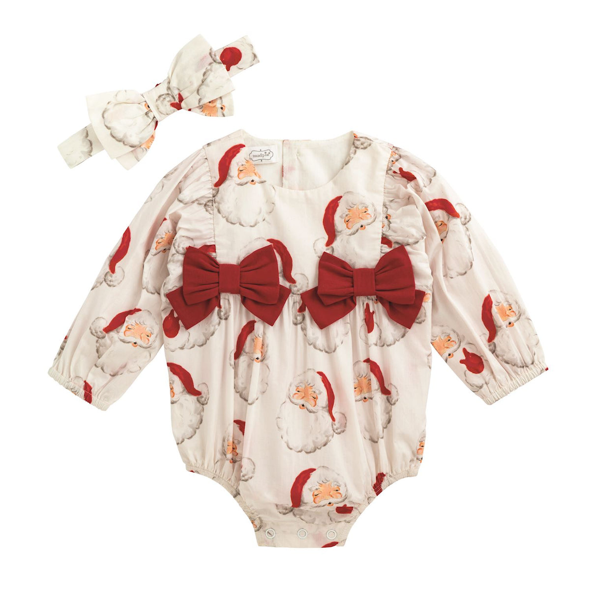 Mud Pie Santa Bow Bubble + Headband