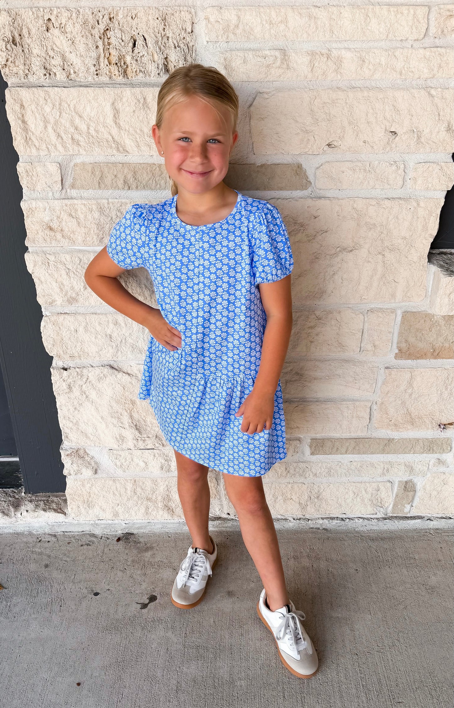 Bisby Periwinkle Block Print Phillipa Dress