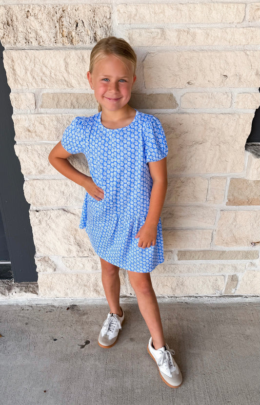 Bisby Periwinkle Block Print Phillipa Dress