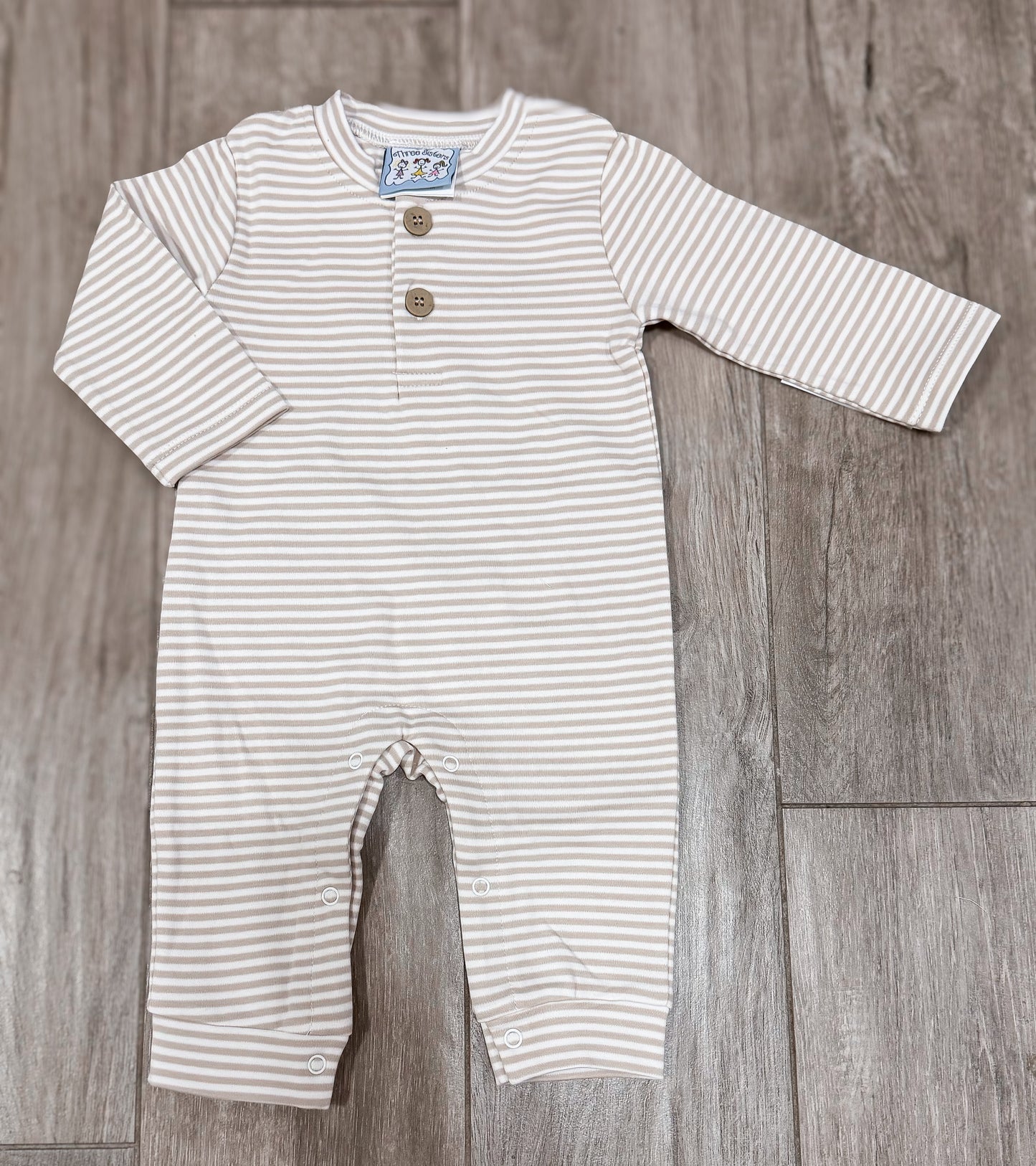 Three Sisters Karter Tan Stripe Romper
