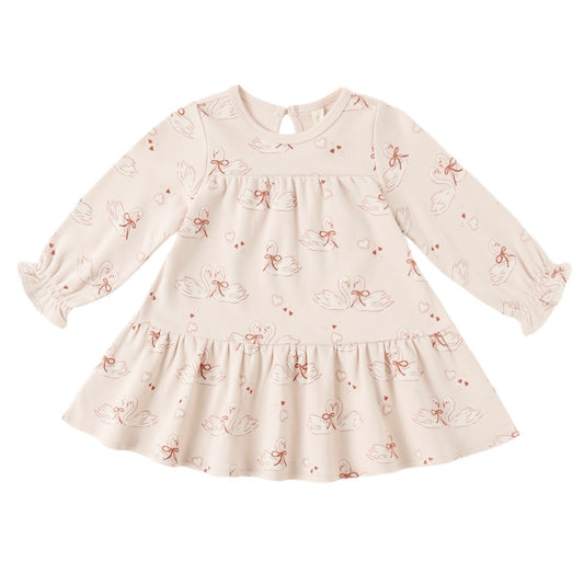 Quincy Mae Swan Tiered Dress