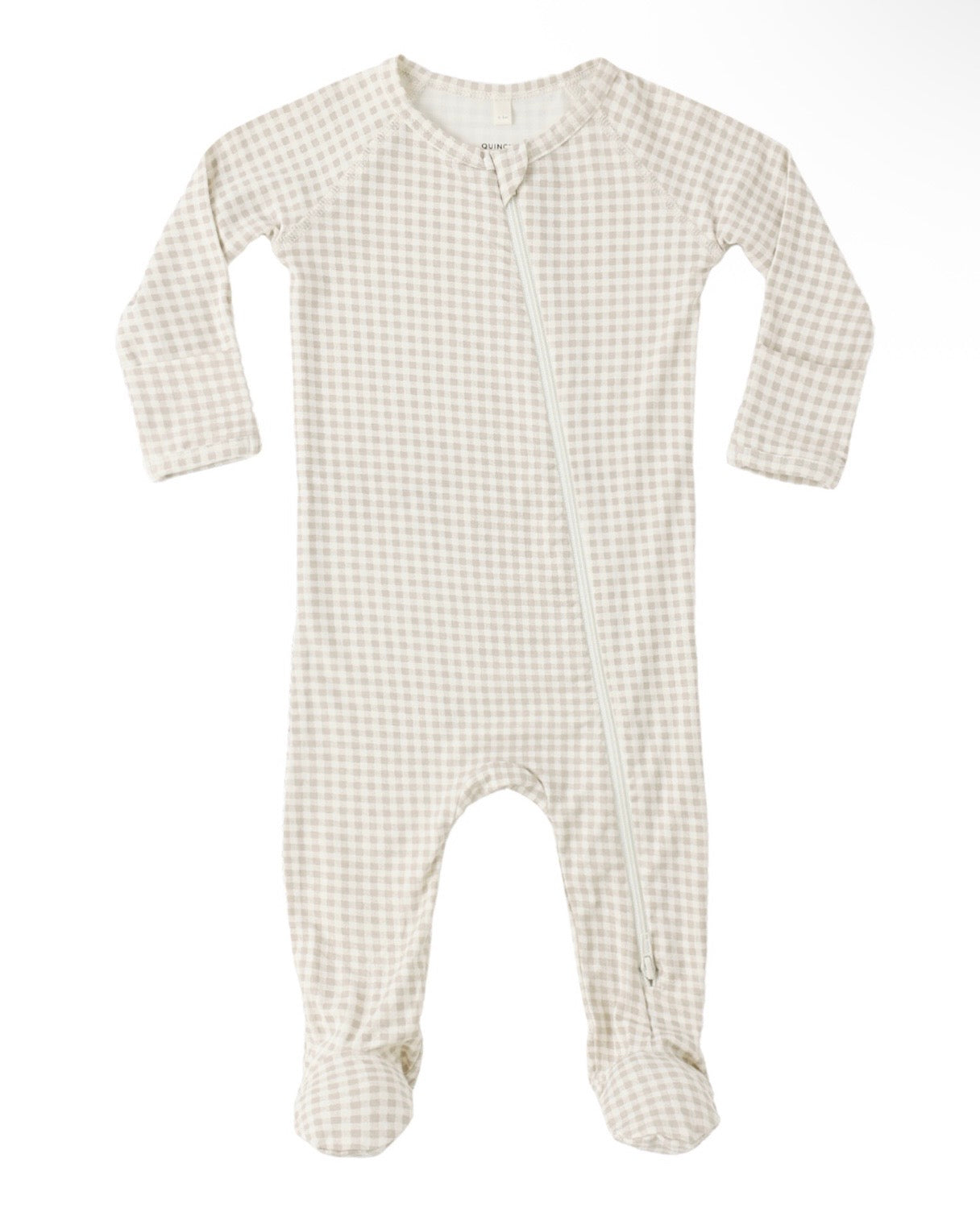 Quincy Mae Oat Gingham Footie
