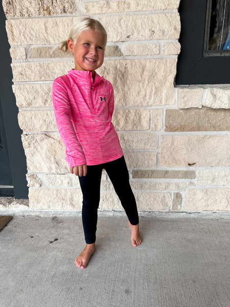 UA Neon Pink 2pc Quarter Zip Legging Set