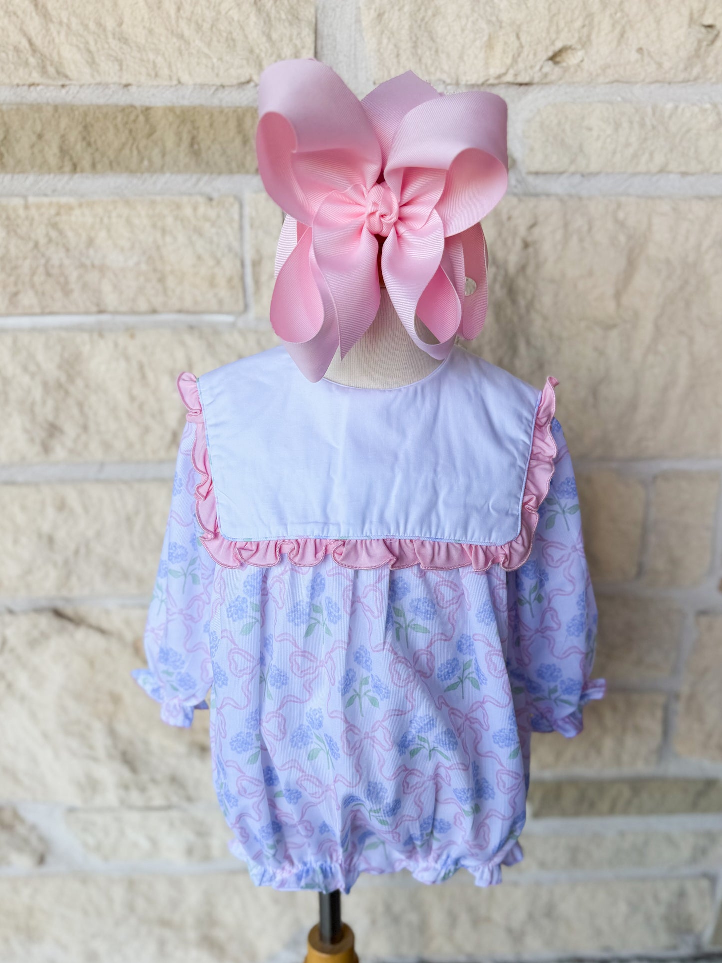 Smocked Flamingo Sweet Magnolia Bib Bubble