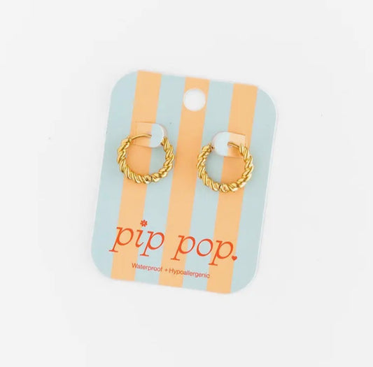 Pip Pop Post Braided Hoops