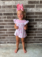 Smocked Flamingo Pink Toile Silly Goose Bubble