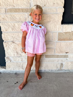 Smocked Flamingo Pumpkin Mouse Bloomer Set