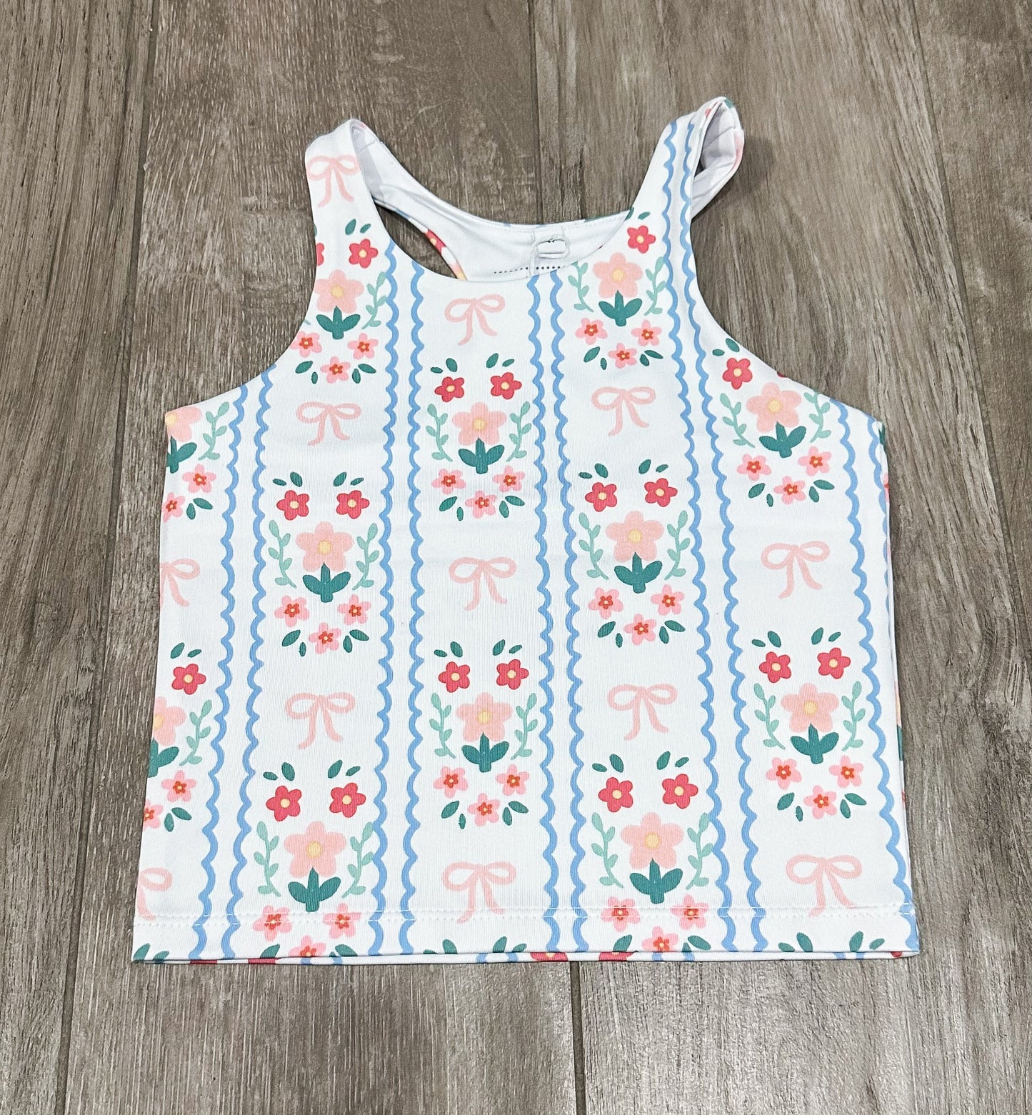 Honesty Floral Bow Sport Tank