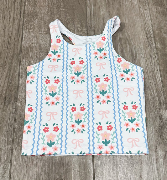 Honesty Floral Bow Sport Tank