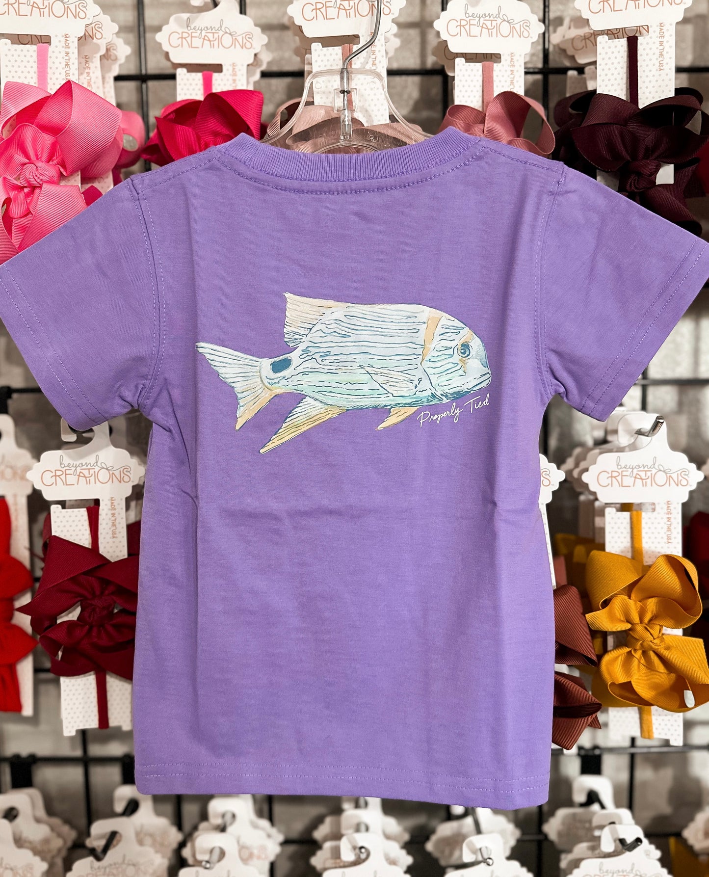 Properly Tied Purple Fish Tee