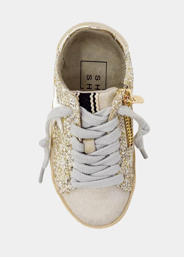Shu Shop Paula Golden Glitter Sneaker