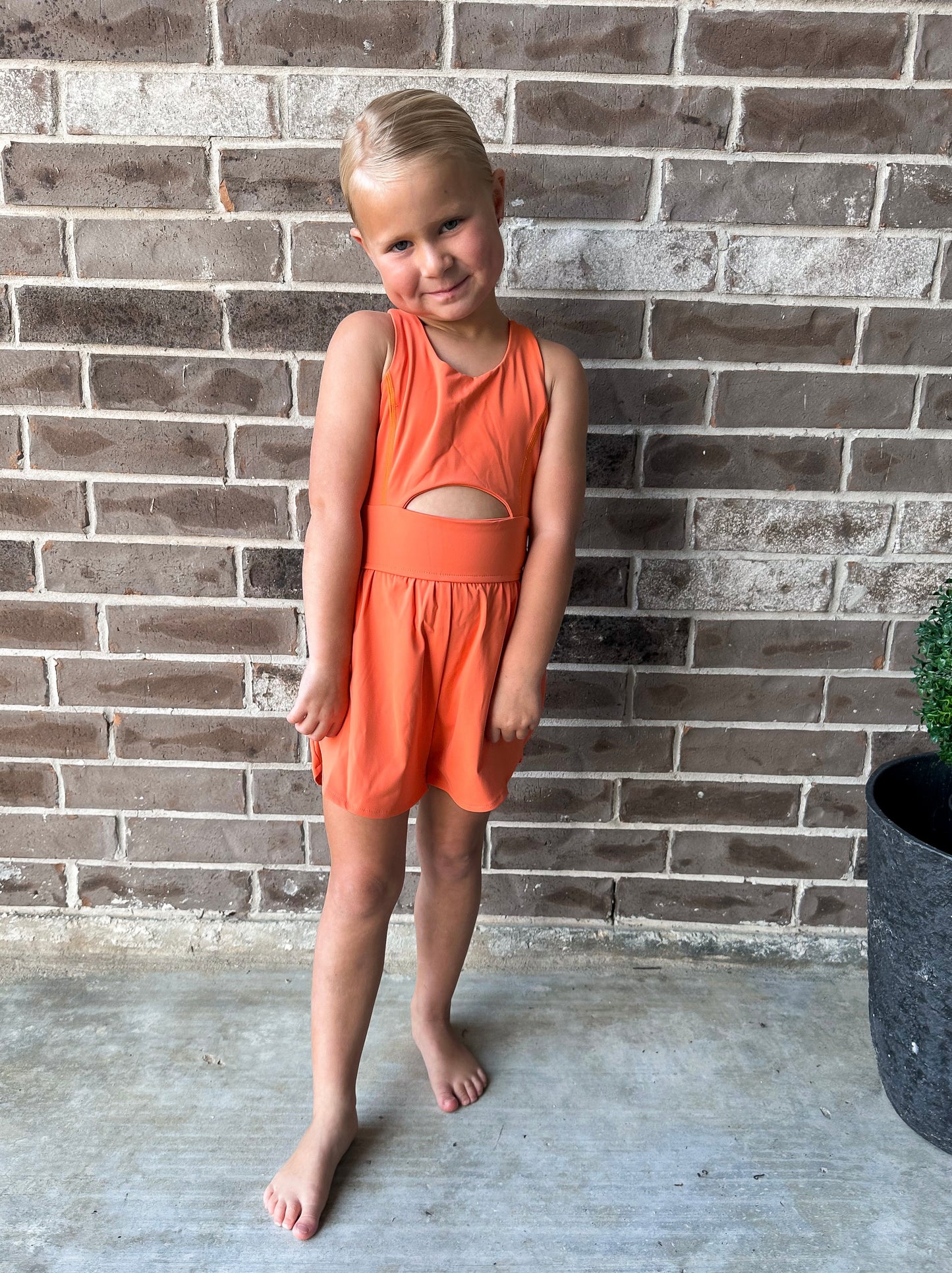 Belle Cher Tangerine Haddie Romper
