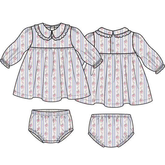 Angel Dear Anna Floral Stripe Dress Set