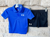 UA Blue Polo + Black Short Set