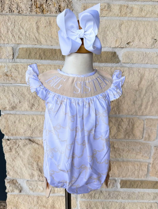 Smocked Flamingo Yellow Big Sister Bubble