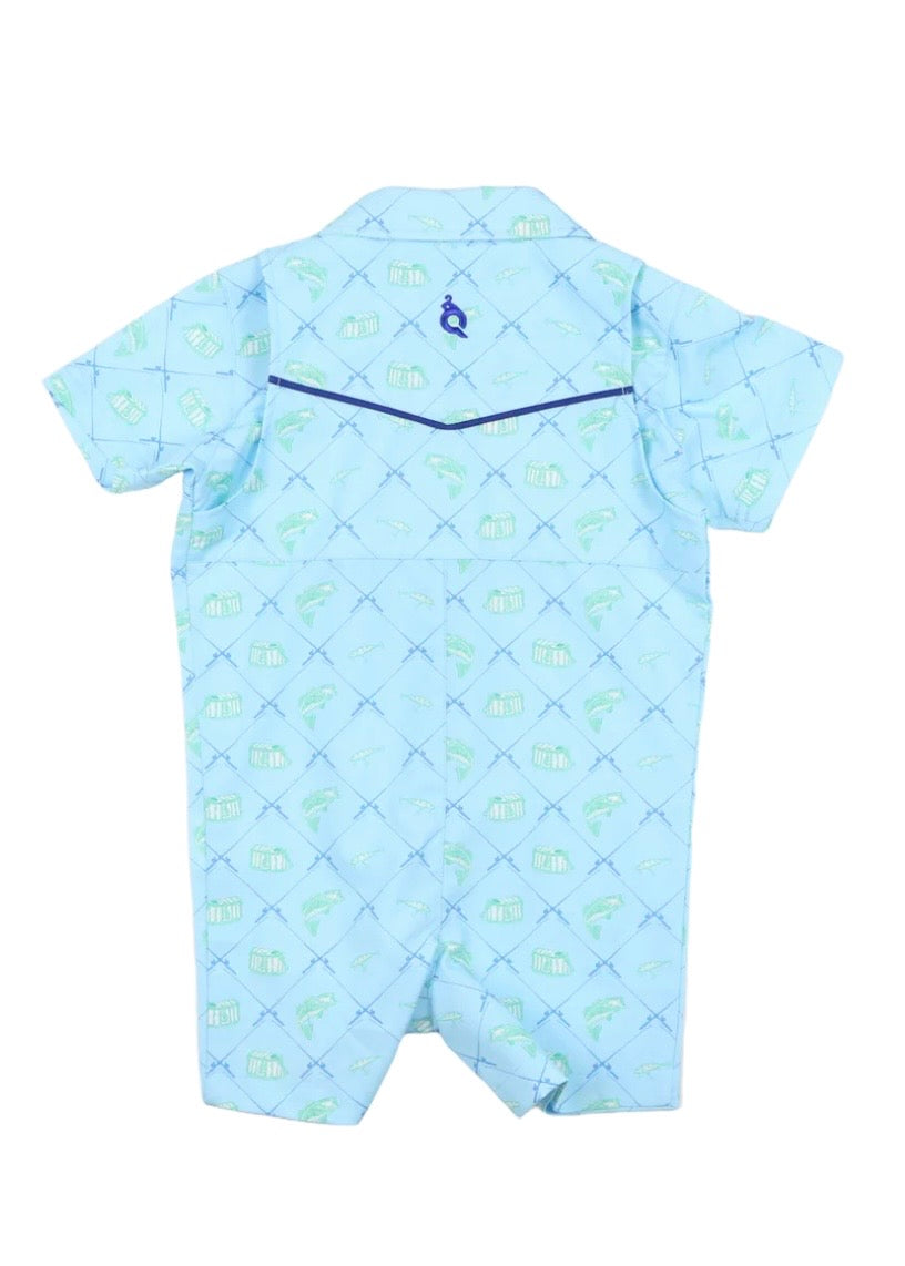 BlueQuail Fisherman Pearl Snap Romper