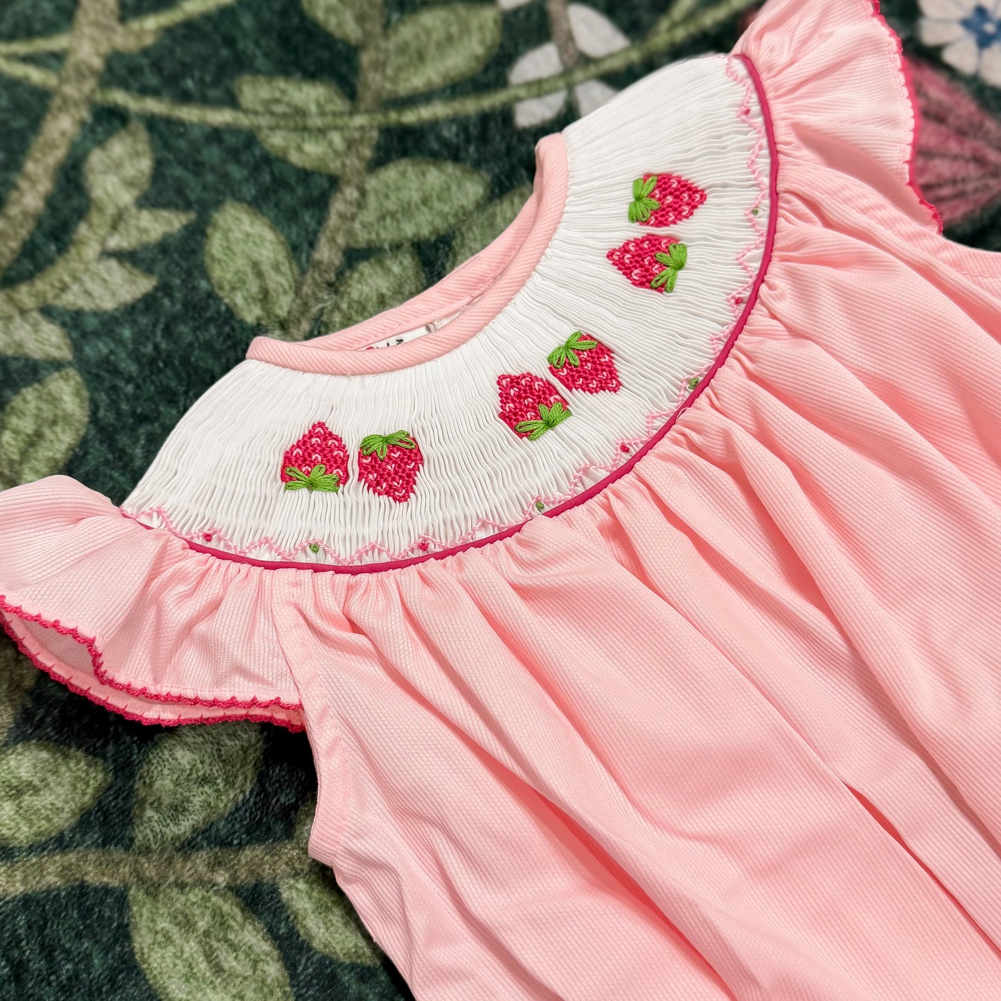 Ruth & Ralph Smocked Strawberries Birdie Bubble