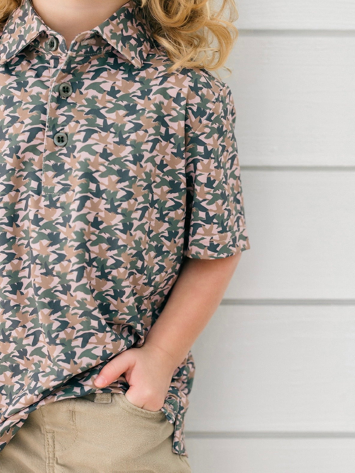 Poppy Kids Camo Duck Polo