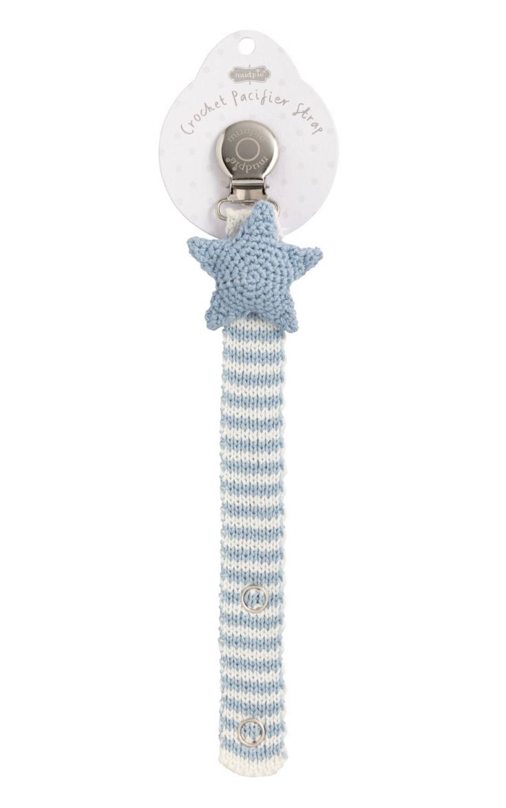 Mud Pie Star Crochet Paci Clip