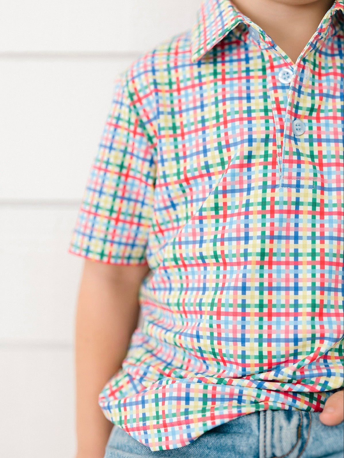Poppy Kids Color Pop Plaid Polo