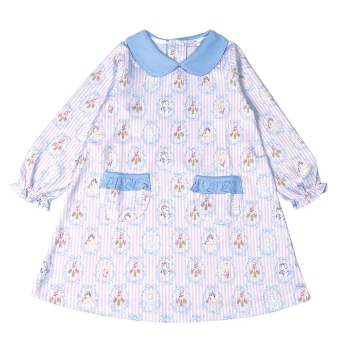 Baby Loren Royal + Charm Scallop Collar Dress