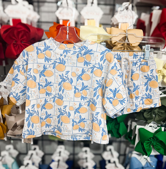 Lucky Panda Kids Lemon Short Set