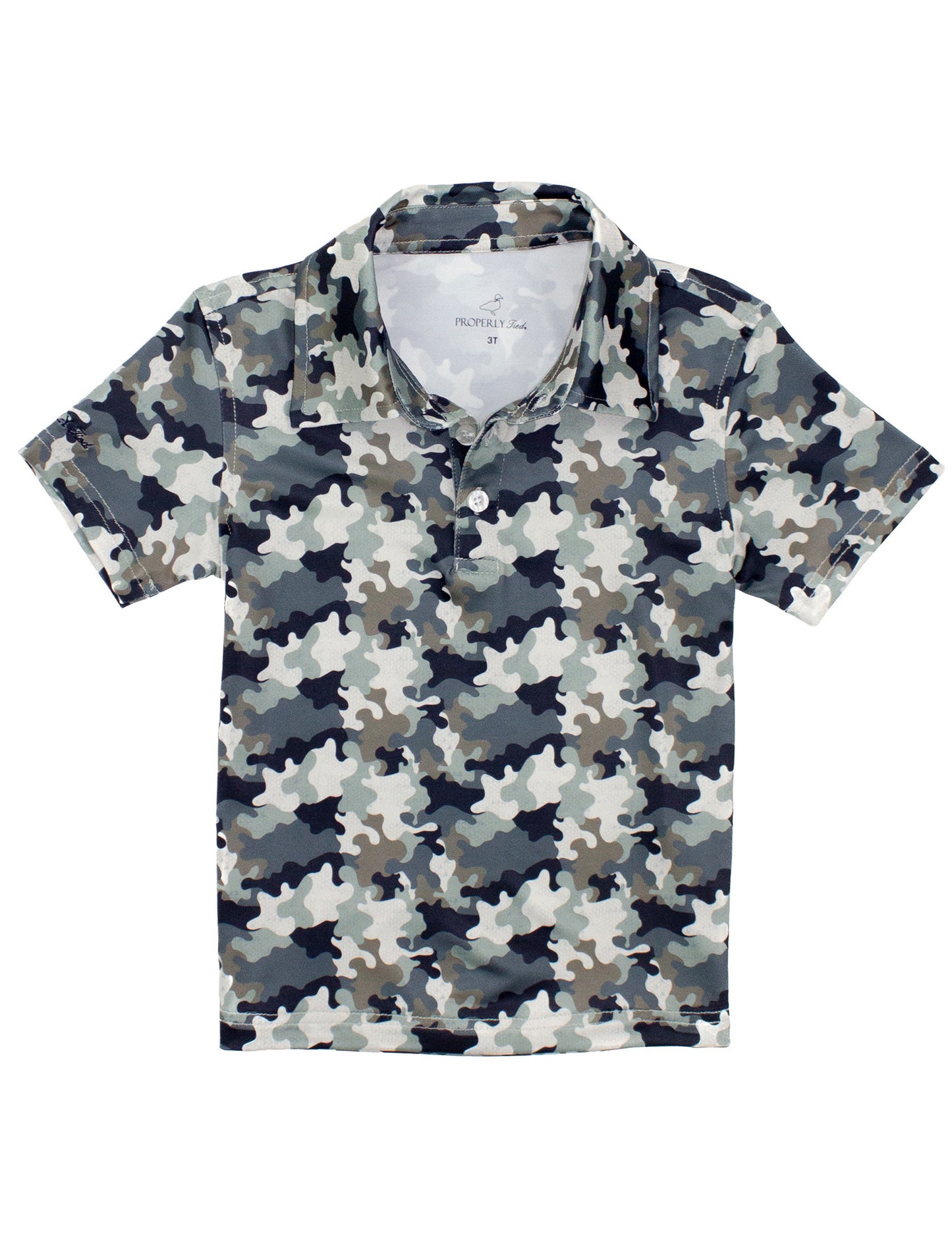 Properly Tied Delta Backwater Camo Polo
