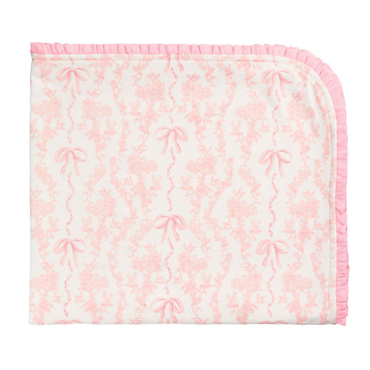 Mud Pie Floral Ribbon Blanket