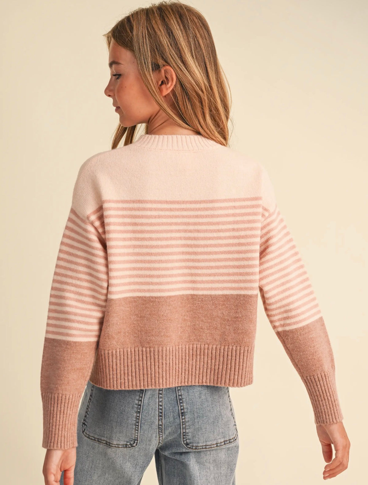 H&A Pink Mauve Stripe Sweater