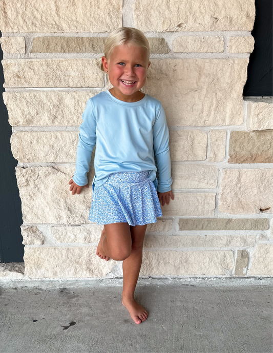 Honesty Mini Blue Floral Skirt